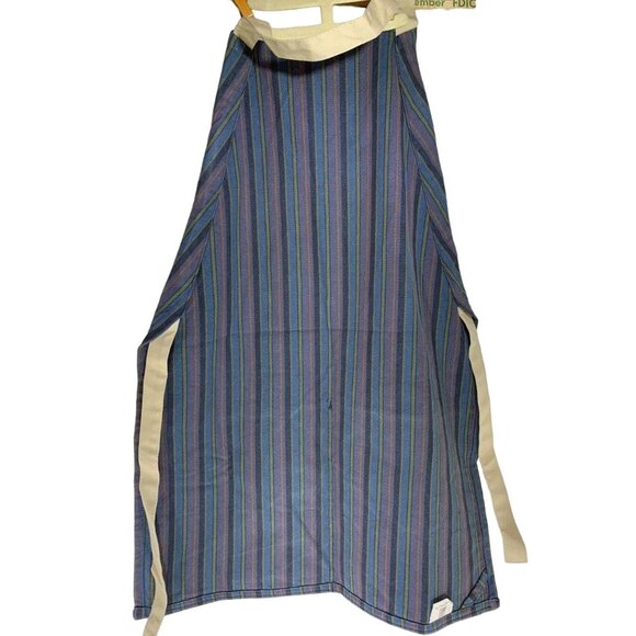Vintage Holiday Angel Youth Apron 26" Festive Stripes Pockets Waist Tie Baking - Picture 2 of 9